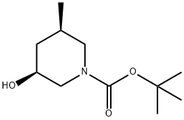 (3S,5R)-3-羟基-5-甲基哌啶-1-羧酸叔丁酯 结构式