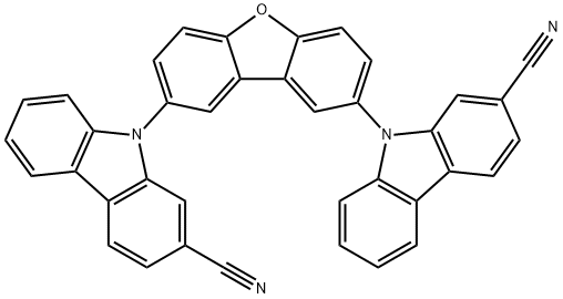 9H-Carbazole-2-carbonitrile, 9,9'-(2,8-dibenzofurandiyl)bis- Structure