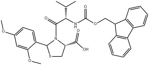 FMOC-VAL-CYS(PSI(DMP,H)PRO)-OH, 1926163-08-7, 结构式