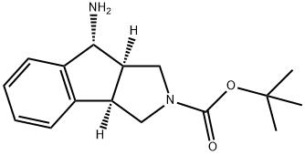 Indeno[1,2- c ]pyrrole-2(1 H )-carboxylic acid, 8-
amino-3,3a,8,8a-tetrahydro-, 1,1-dimethylethyl
ester, (3aR ,8R ,8aR )-, 1932368-45-0, 结构式