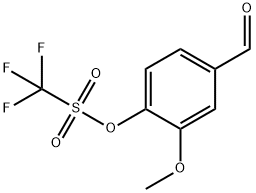 Methanesulfonic acid, 1,1,1-trifluoro-, 4-formyl-2-methoxyphenyl ester Struktur