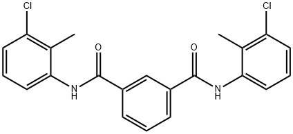 1-N,3-N-bis(3-chloro-2-methylphenyl)benzene-1,3-dicarboxamide Struktur
