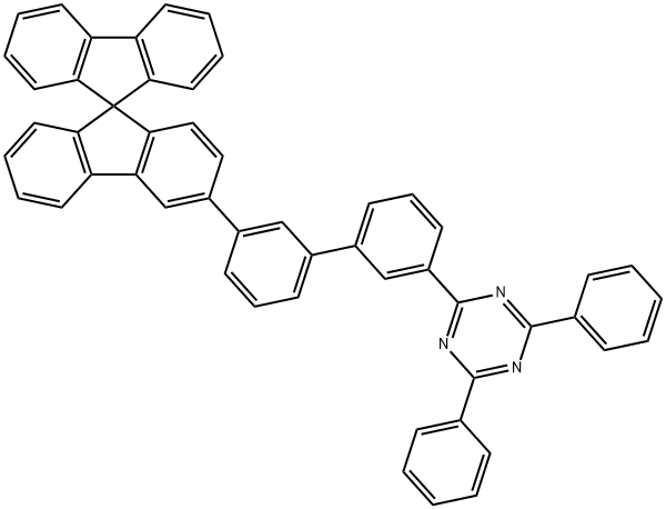1,3,5-Triazine, 2,4-diphenyl-6-[3'-(9,9'-spirobi[9H-fluoren]-3-yl)[1,1'-biphenyl]-3-yl]- Struktur