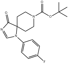 8-N-BOC-1-(4-氟-苯基)-1,3,8-三氮杂螺-[4,5]-十烷-2H-4-酮 结构式