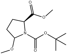 1,2-Pyrrolidinedicarboxylic acid, 5-methoxy-, 1-(1,1-dimethylethyl) 2-methyl ester, (2S)- Struktur