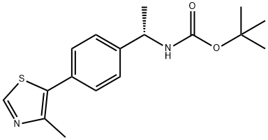 (S)-tert-butyl (1-(4-(4-methylthiazol-5-yl)phenyl)ethyl)carbamate Structure