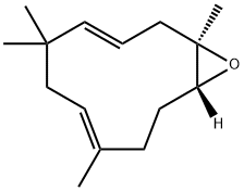 (1R,4E,8E,11R)-4,7,7,11-テトラメチル-12-オキサビシクロ[9.1.0]ドデカ-4,8-ジエン 化学構造式