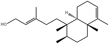 [E,(-)]-3-メチル-5-[(1S)-1,2,3,4,4a,7,8,8aβ-オクタヒドロ-1,2α,4aα,5-テトラメチルナフタレン-1-イル]-2-ペンテン-1-オール 化学構造式