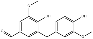 4-hydroxy-3-(4-hydroxy-3-methoxybenzyl)-5-methoxybenzaldehyde Structure