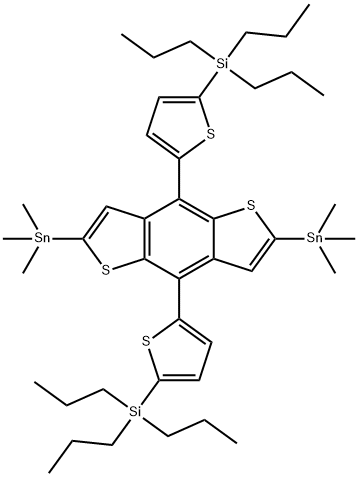 2,6-Bis(trimethylstannyl)-4,8-bis(5-(tripropylsilyl)thiophen-2-yl)benzo[1,2-b:4,5-b’]dithiophene Struktur