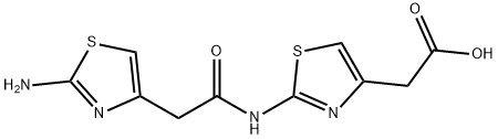 2-(2-(2-(2-氨基噻唑-4-基)乙酰氨基)噻唑-4-基)乙酸 结构式