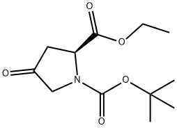 1-(叔丁基)2-乙基(S)-4-氧吡咯烷-1,2-二羧酸酯 结构式
