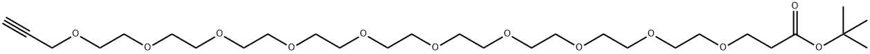 丙炔基-九聚乙二醇-丙酸叔丁酯, 2055022-22-3, 结构式