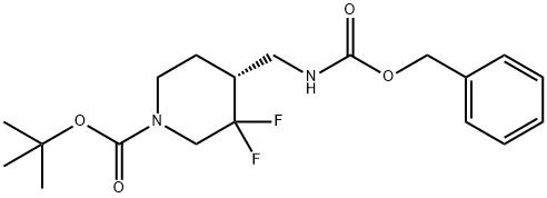 (R)-tert-butyl 4-((((benzyloxy)carbonyl)amino)methyl)-3,3-difluoropiperidine-1-carboxylate Structure