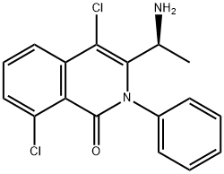(S)-3-(1-氨基乙基)-4,8-二氯-2-苯基异喹啉-1(2H)-酮, 2055766-86-2, 结构式