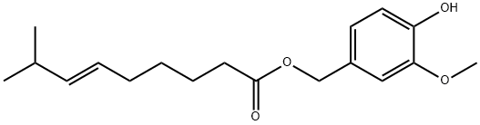 (E)-8-メチル-6-ノネン酸4-ヒドロキシ-3-メトキシベンジル 化学構造式