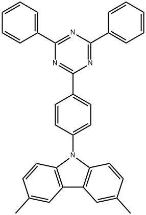 9H-Carbazole, 9-[4-(4,6-diphenyl-1,3,5-triazin-2-yl)phenyl]-3,6-dimethyl-, 2061376-81-4, 结构式