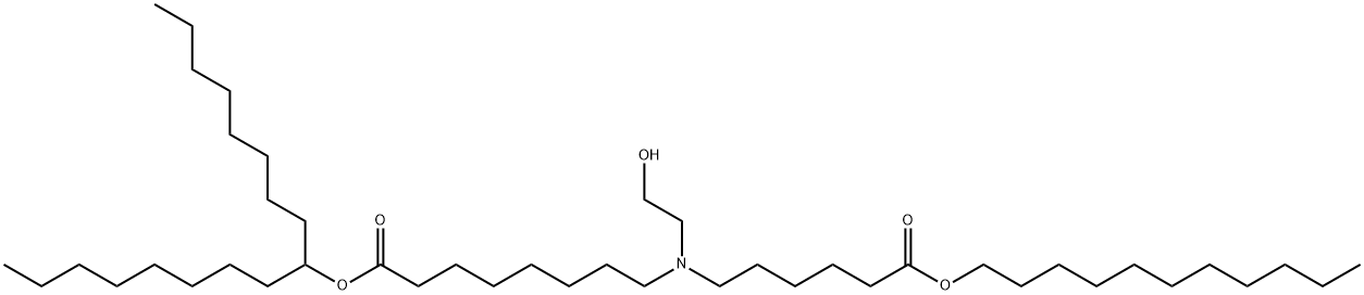 Octanoic acid, 8-[(2-hydroxyethyl)[6-oxo-6-(undecyloxy)hexyl]amino]-, 1-octylnonyl ester Structure
