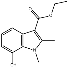 1H-Indole-3-carboxylic acid, 7-hydroxy-1,2-dimethyl-, ethyl ester Struktur