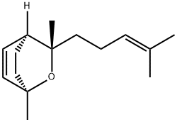 2-Oxabicyclo[2.2.2]oct-5-ene, 1,3-dimethyl-3-(4-methyl-3-penten-1-yl)-, (1R,3S,4S)- Struktur
