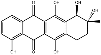 (7R)-7,8,9,10-Tetrahydro-1,6,7β,8α,11-pentahydroxy-8-methyl-5,12-naphthacenedione 结构式