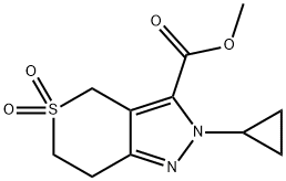 Thiopyrano[4,3-c]pyrazole-3-carboxylic acid, 2-
cyclopropyl-2,4,6,7-tetrahydro-, methyl ester,
5,5-dioxide, 2121308-82-3, 结构式