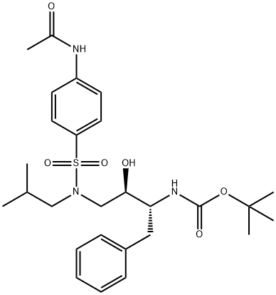 tert-Butyl ((2R,3R)-4-(4-acetamido-N-isobutylphenylsulfonamido)-3-hydroxy-1-phenylbutan-2-yl)carbamate, 2126144-72-5, 结构式