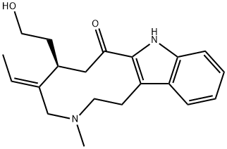 (6S)-5-[(E)-エチリデン]-1,2,3,4,5,6,7,9-オクタヒドロ-6-(2-ヒドロキシエチル)-3-メチル-8H-アゼシノ[5,4-b]インドール-8-オン 化学構造式