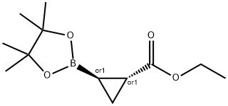 trans-ethyl-2-(4,4,5,5-tetramethyl-1,2-oxaborolan-2-yl)cyclopropane-1-carboxylate Struktur