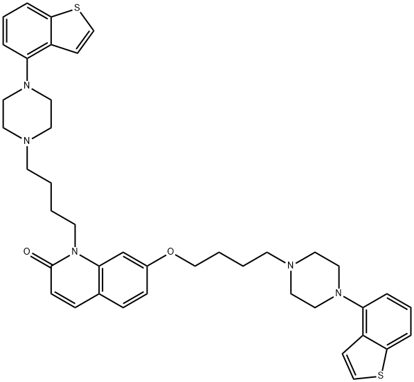 2(1H)-Quinolinone, 7-[4-(4-benzo[b]thien-4-yl-1-piperazinyl)butoxy]-1-[4-(4-benzo[b]thien-4-yl-1-piperazinyl)butyl]- Structure