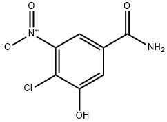 4-氯-3-羟基-5-硝基苯甲酰胺 结构式