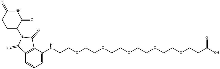 Pomalidomide-PEG5-CO2H Structure