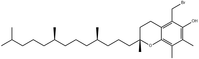2H-1-Benzopyran-6-ol, 5-(bromomethyl)-3,4-dihydro-2,7,8-trimethyl-2-[(4R,8R)-4,8,12-trimethyltridecyl]-, (2R)- 化学構造式