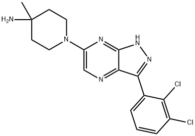 4-Piperidinamine, 1-[3-(2,3-dichlorophenyl)-1H-pyrazolo[3,4-b]pyrazin-6-yl]-4-methyl-,2160546-07-4,结构式