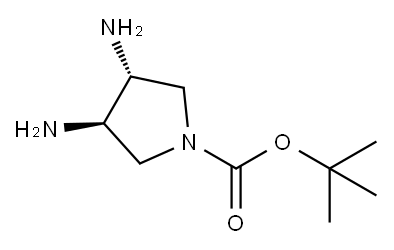 反式-(3R,4R)-3,4-二氨基吡咯烷-1-羧酸叔丁酯, 2173182-42-6, 结构式