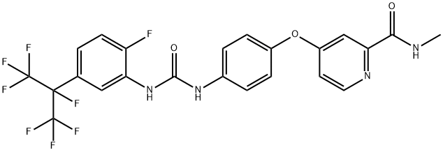 2-Pyridinecarboxamide, 4-[4-[[[[2-fluoro-5-[1,2,2,2-tetrafluoro-1-(trifluoromethyl)ethyl]phenyl]amino]carbonyl]amino]phenoxy]-N-methyl- Structure
