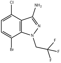 7-bromo-4-chloro-1-(2,2,2-trifluoroethyl)-1H-indazol-3-amine Struktur