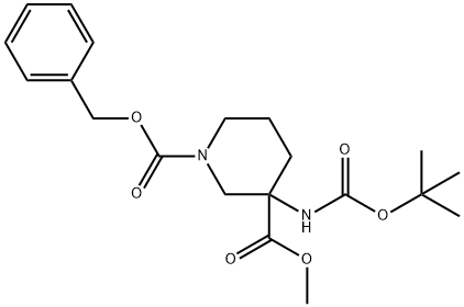1,3-Piperidinedicarboxylic acid, 3-[[(1,1-dimethylethoxy)carbonyl]amino]-, 3-methyl 1-(phenylmethyl) ester Structure