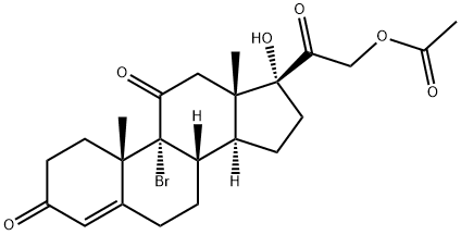 Pregn-4-ene-3,11,20-trione, 9-bromo-17,21-dihydroxy-, 21-acetate Structure