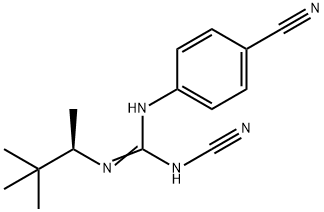 Guanidine,N-cyano-N'-(4-cyanophenyl)-N''-[(1R)-1,2,2-trimethylpropyl]- Struktur