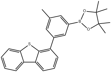 Dibenzothiophene, 4-[3-methyl-5-(4,4,5,5-tetramethyl-1,3,2-dioxaborolan-2-yl)phenyl]- 结构式