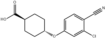Cyclohexanecarboxylic acid, 4-(3-chloro-4-cyanophenoxy)-, trans-,2222114-60-3,结构式