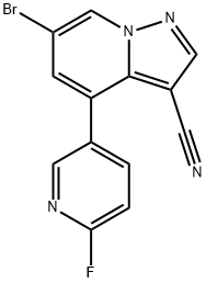 6-Bromo-4-(6-fluoro-3-pyridinyl)-pyrazolo[1,5-a]pyridine-3-carbonitrile Structure