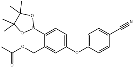 Benzonitrile, 4-[3-[(acetyloxy)methyl]-4-(4,4,5,5-tetramethyl-1,3,2-dioxaborolan-2-yl)phenoxy]- Struktur
