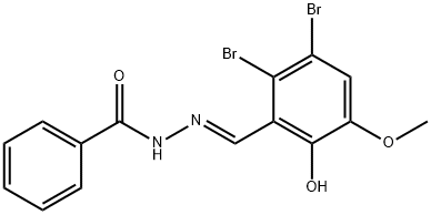 N'-[(E)-(2,3-DIBROMO-6-HYDROXY-5-METHOXYPHENYL)METHYLIDENE]BENZOHYDRAZIDE 结构式