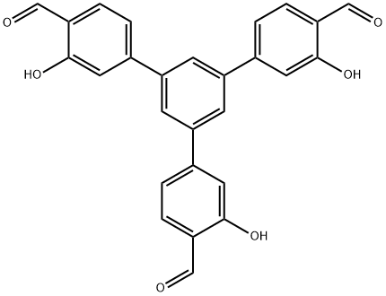 5'-(4-formyl-3-hydroxyphenyl)-3,3''-dihydroxy-[1,1':3',1''-terphenyl]-4,4''-dicarbaldehyde Structure