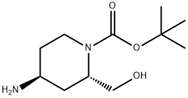 1-Piperidinecarboxylic acid, 4-amino-2-(hydroxymethyl)-, 1,1-dimethylethyl ester, 2253105-54-1, 结构式