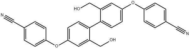 Benzonitrile, 4,4'-[[2,2'-bis(hydroxymethyl)[1,1'-biphenyl]-4,4'-diyl]bis(oxy)]bis- Struktur