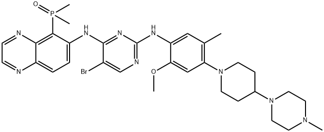 5-溴-N4-[5-(二甲基膦基)-6-喹喔啉基]-N2-[2-甲氧基-5-甲基-4-[4-(4-甲基-1-哌嗪基)-1