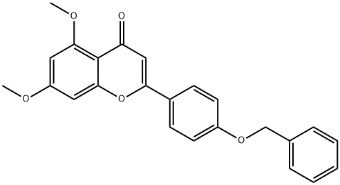 4H-1-Benzopyran-4-one, 5,7-dimethoxy-2-[4-(phenylmethoxy)phenyl]- Struktur